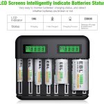 LCD Universal Battery Charger 8 Bay AA AAA C D Battery Charger for Rechargeable Batteries Ni-MH AA AAA C D Batteries with 2A USB Port, Type C Input, Fast AA AAA Battery Charger - Image 6