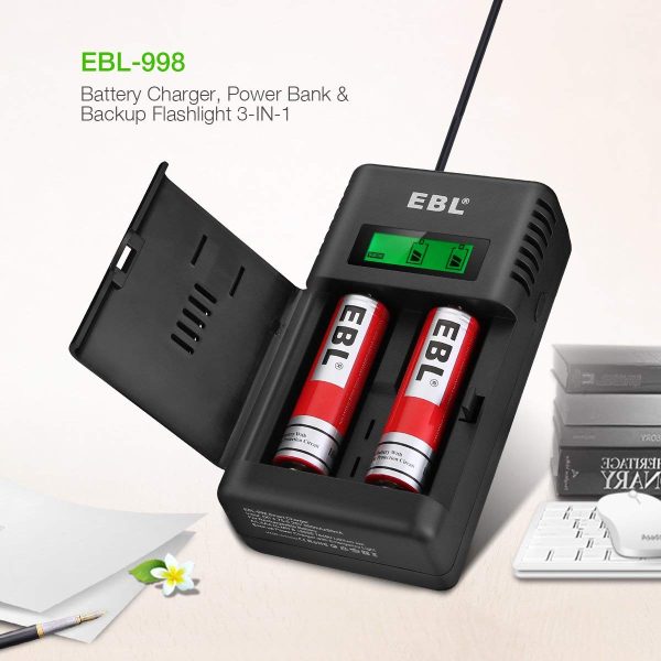 EBL®Smart Battery Charger 3.7V 26650 18650 16340(RCR123A) 14500 Rechargeable Batteries LED Flashlight Emergency Light Power bank - Image 3