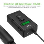 EBL®Smart Battery Charger 3.7V 26650 18650 16340(RCR123A) 14500 Rechargeable Batteries LED Flashlight Emergency Light Power bank - Image 4
