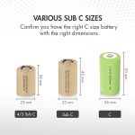 QanYUloong®SC 2000mAh Rechargeable Battery 1.2 V Sub C NI-CD Cell With Welding Tabs for Electric Drill Screwdriver DIY Battery - Image 3