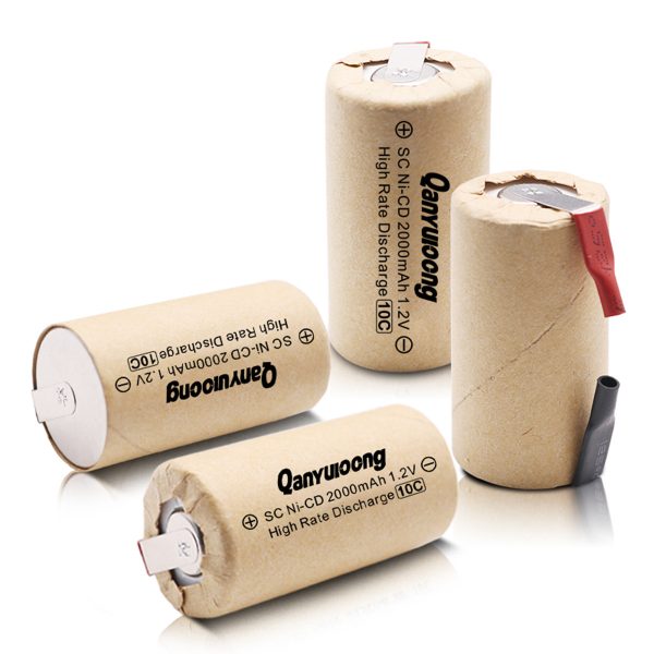 QanYUloong®SC 2000mAh Rechargeable Battery 1.2 V Sub C NI-CD Cell With Welding Tabs for Electric Drill Screwdriver DIY Battery