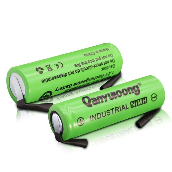 QanYUloong® 1.2V AA rechargeable battery 1300mAh NI-MH Cell with Welding Tabs for Philips electric shaver razor toothbrush - Image 3