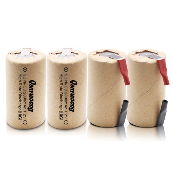 QanYUloong®SC 2000mAh Rechargeable Battery 1.2 V Sub C NI-CD Cell With Welding Tabs for Electric Drill Screwdriver DIY Battery - Image 2