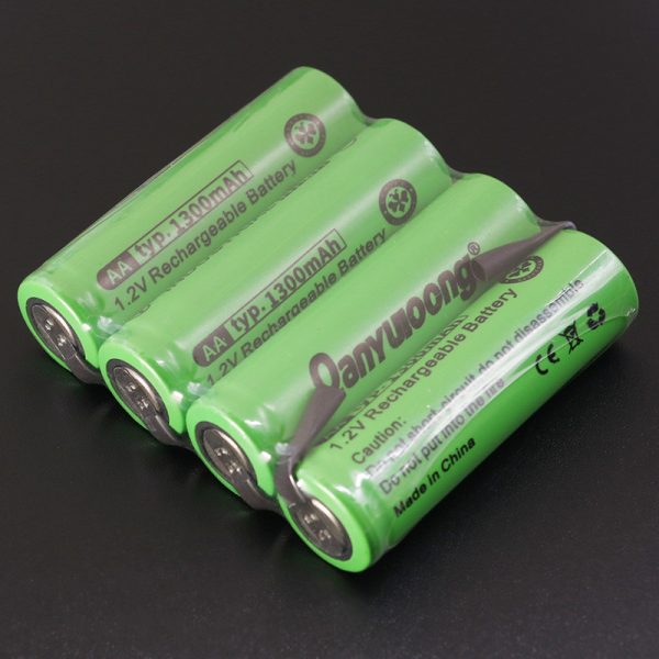 QanYUloong® 1.2V AA rechargeable battery 1300mAh NI-MH Cell with Welding Tabs for Philips electric shaver razor toothbrush - Image 7