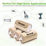 QanYUloong®SC 2000mAh Rechargeable Battery 1.2 V Sub C NI-CD Cell With Welding Tabs for Electric Drill Screwdriver DIY Battery - Image 5