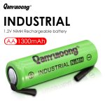 QanYUloong® 1.2V AA rechargeable battery 1300mAh NI-MH Cell with Welding Tabs for Philips electric shaver razor toothbrush - Image 2