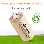 QanYUloong®SC 2000mAh Rechargeable Battery 1.2 V Sub C NI-CD Cell With Welding Tabs for Electric Drill Screwdriver DIY Battery - Image 6