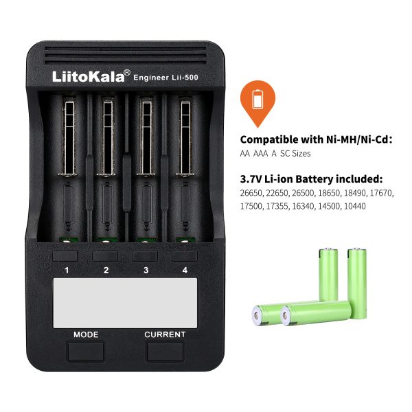 LiitoKala Lii-500 Battery Charger for 26650 AA AAA Battery LCD Display Test The Battery Capacity - Image 3