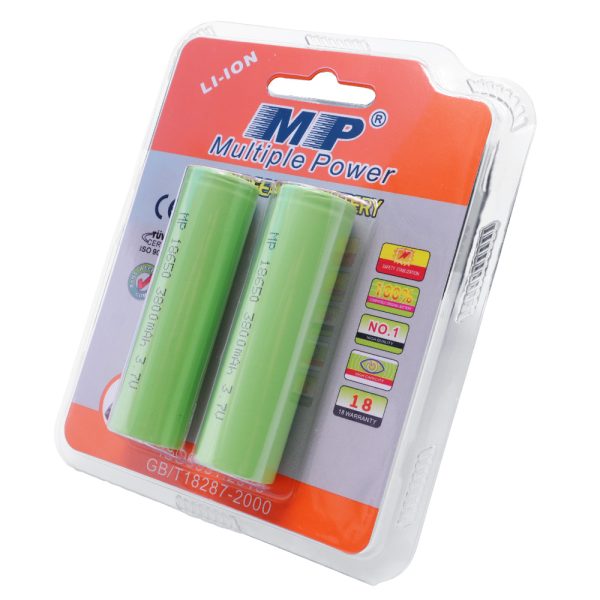 MP® 3.7 Volt 3800mAh 18650 Industrial Lithium-ion Batteries Flat Top for Flashlight Headlamp - Image 2
