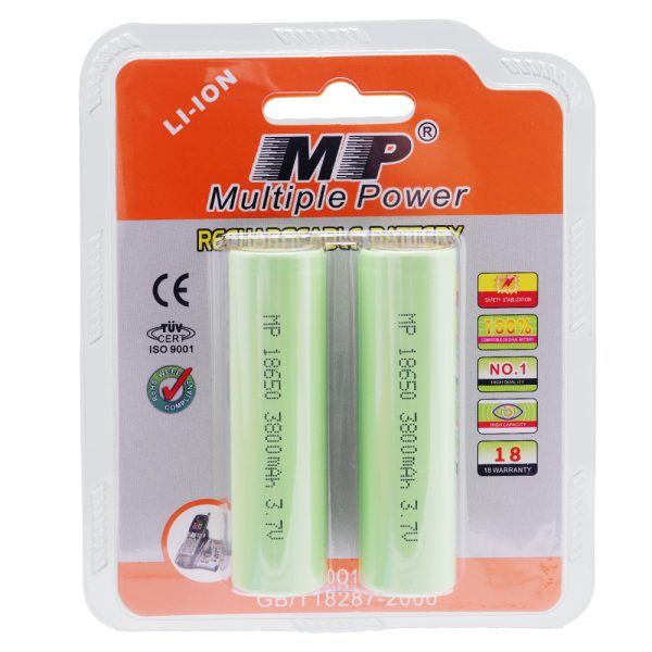 MP® 3.7 Volt 3800mAh 18650 Industrial Lithium-ion Batteries Flat Top for Flashlight Headlamp