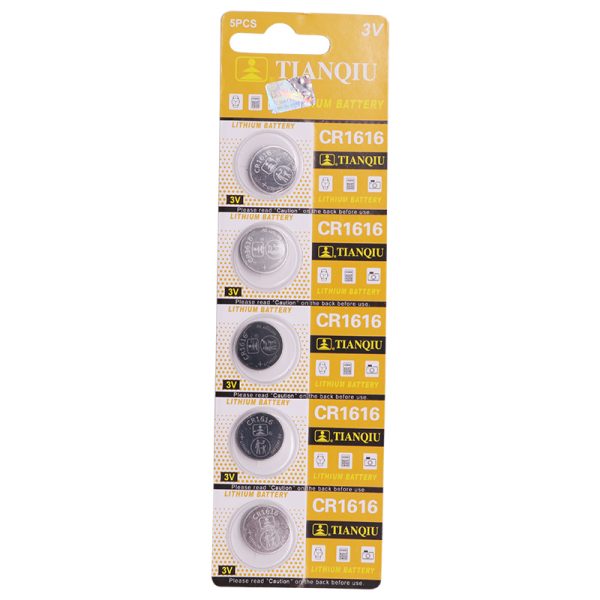 TIANQIU High Capacity CR1616 Lithium Batteries 3 Volt Coin & Button Cell (5-Pack)