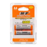 MP®1.2V Ni-MH AA 3000mAh Rechargeable Battery for Solar Lights,Remote Controller, Electric Toys