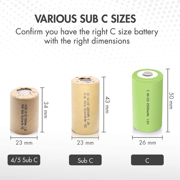 4/5SC 1.2V 1500mAh Sub C Ni-cd Rechargeable Battery 10C Discharge for Power Tools Electric drill - Image 3