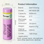 QanYUloong®QanYUloong 100% Original 3.7V INR18650 High-Power Lithium Battery for Electric Tools 35E 3500mAh Flashlight Long-Lasting Use - Image 5