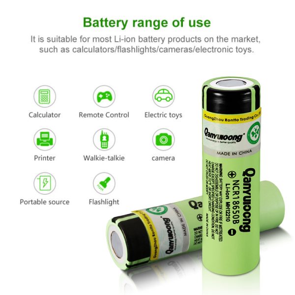 QanYUloong®100% New Original NCR18650B 3.7V 3400mAh 18650 Lithium Rechargeable Battery For Flashlight Batteries Power Bank - Image 5