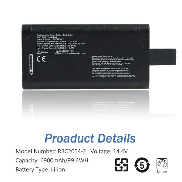 New RRC2054-2 Battery For RRC2054 RRC2054-2 P/N 410148-05 CT 654-205S1HBS0BD Analyzer battery 6900mAh 99.4Wh - Image 5