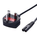 UK AC Power Cable Figure 8 IEC C7 Power Supply Extension Cord For Laptop Battery Charger Portable Radio PSP 3 4