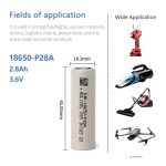Original Molicel 3.6V 18650 INR18650-P28A 2800mAh Max 35A Support -40℃ Low Temperature Discharge For E-Scooter - Image 3