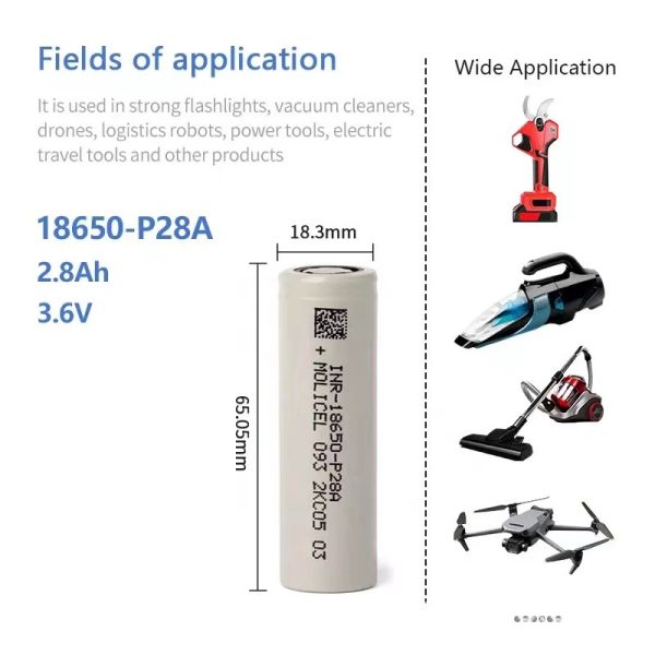 Original Molicel 3.6V 18650 INR18650-P28A 2800mAh Max 35A Support -40℃ Low Temperature Discharge For E-Scooter - Image 3