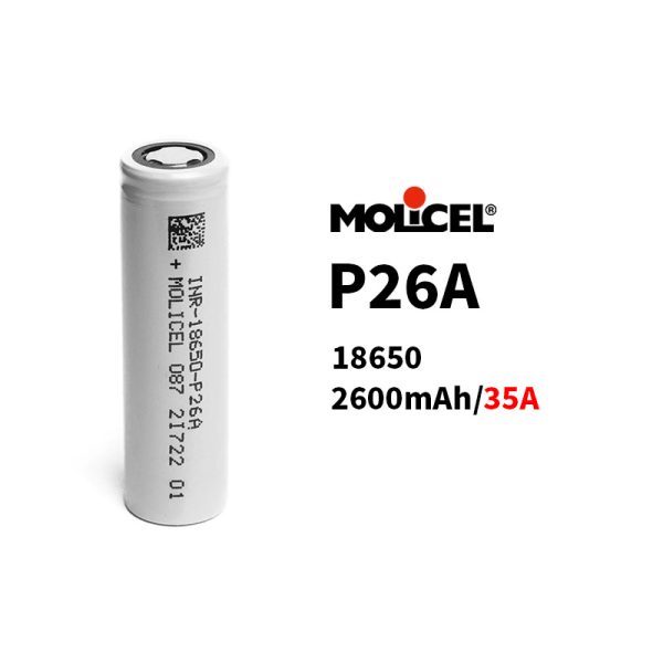 Original Molicel 3.6V 18650 INR18650-P26A 2600mAh Max 35A Discharge Can Work At -40℃ Low Temperature - Image 4