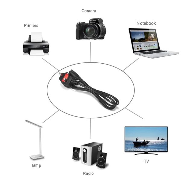 UK AC Power Cable Figure 8 IEC C7 Power Supply Extension Cord For Laptop Battery Charger Portable Radio PSP 3 4 - Image 7