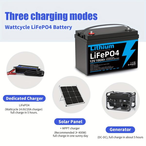 12.8V LiFePO4 Rechargeable Lithium Iron Phosphate Battery UP to 4000+ Deep Cycles for Trolling Motor, Boat, Rv, Solar - Image 7