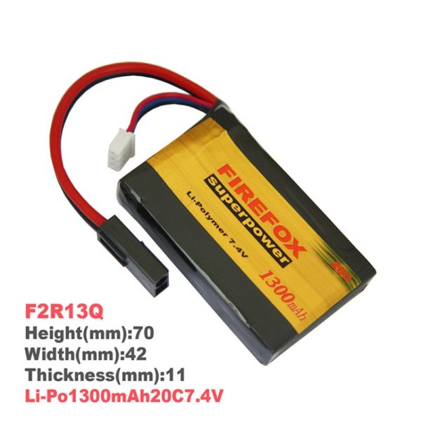 100% Original Firefox 7.4V 1300mAh 20C LiPo Li-Polymer Stick RC Battery F2R13Q AEG Airsoft Battery - Image 2
