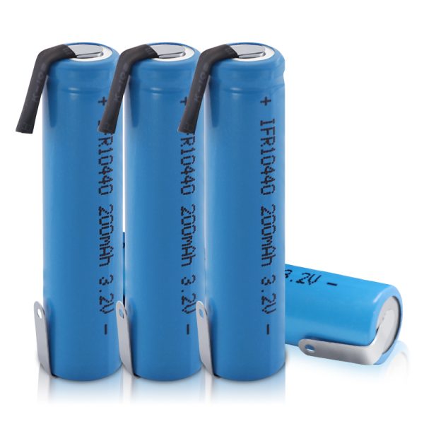 3.2V IFR10440 AAA 200mAh LiFePO4 Rechargeable Battery With DIY Nickel Tabs - Image 2