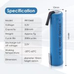 3.2V IFR10440 AAA 200mAh LiFePO4 Rechargeable Battery With DIY Nickel Tabs - Image 5