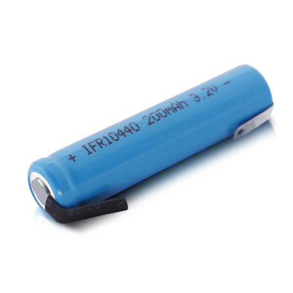 3.2V IFR10440 AAA 200mAh LiFePO4 Rechargeable Battery With DIY Nickel Tabs