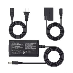 ACK-E18 DR-E18 DC Coupler LP-E18 Dummy Battery AC Power Adapter Kit for Canon EOS Rebel SL2 SL3 T6i T6S T7i T8i 200D 200D II